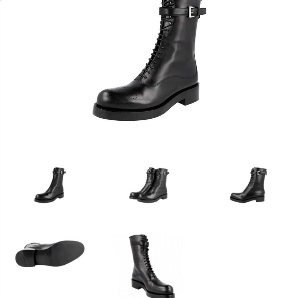 Prada Women's 1U053G 3G2Y F0002 Full Brogue Leather Half-Boot size eur 36